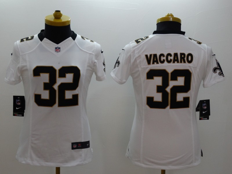 Nike Saints 32 Vaccaro White Women Limited Jerseys