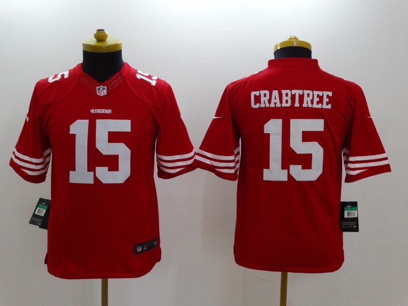 Nike 49ers 15 Crabtree Red Kids Limited Jerseys
