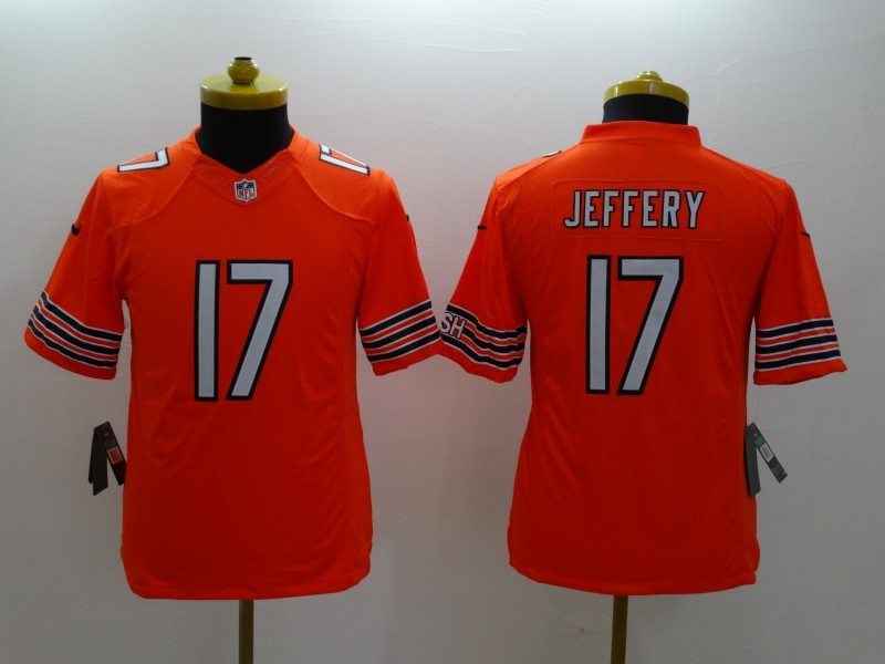 Nike Bears 17 Jeffery Orange Kids Limited Jerseys