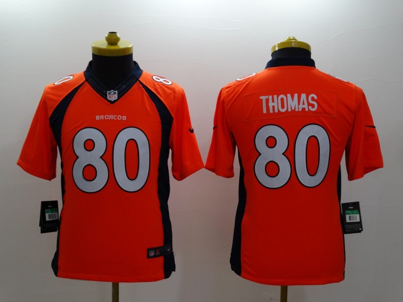 Nike Broncos 80 Thomas Orange Kids Limited Jerseys