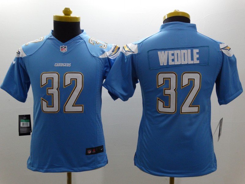 Nike Chargers 32 Weddle Light Blue Kids Limited Jerseys