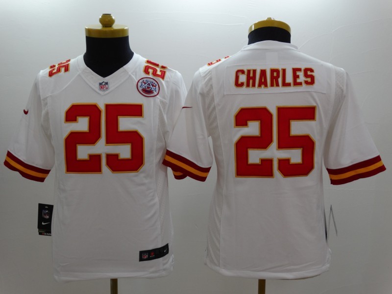 Nike Chiefs 25 Charles White Kids Limited Jerseys - Click Image to Close