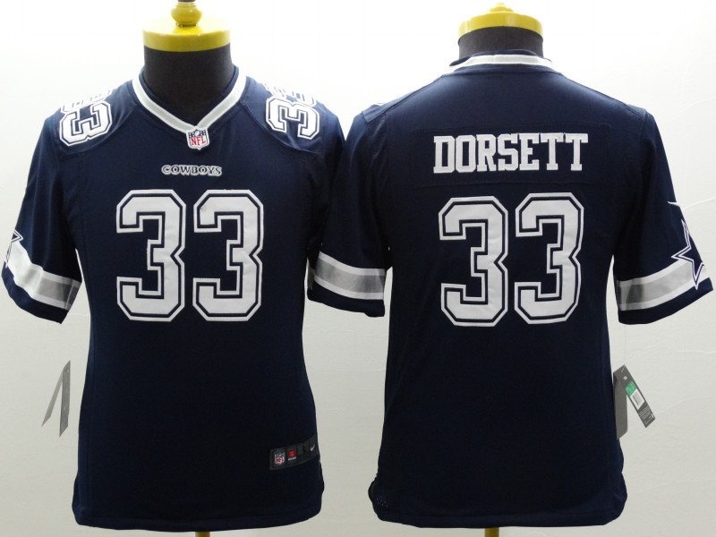 Nike Cowboys 33 Dorsett Blue Kids Limited Jerseys