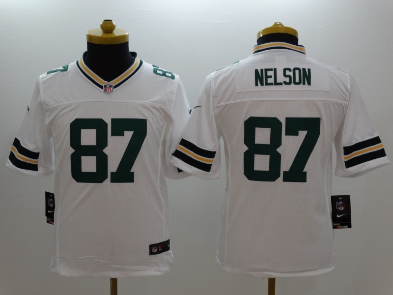 Nike Packers 87 Nelson White Kids Limited Jerseys