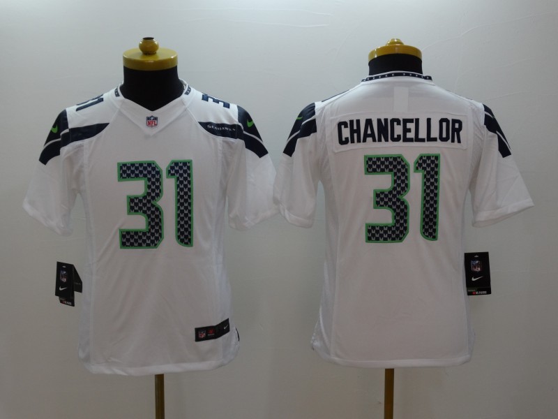 Nike Seahawks 31 Chancellor White Kids Limited Jerseys