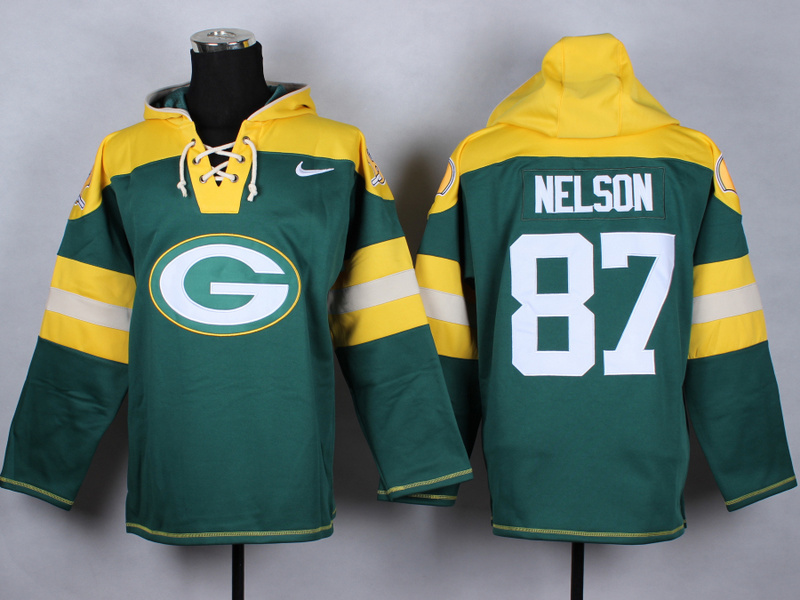 Nike Packers 87 Jordy Nelson Green All Stitched Hooded Sweatshirt