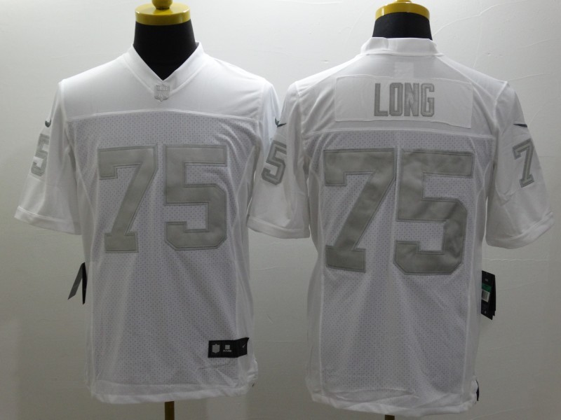 Nike Raiders 75 Long White Platinum Limited Jerseys