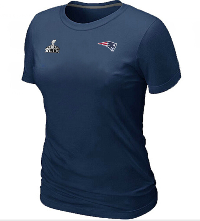 Nike New England Patriots 2015 Super Bowl XLIX D.Blue Women T-Shirts