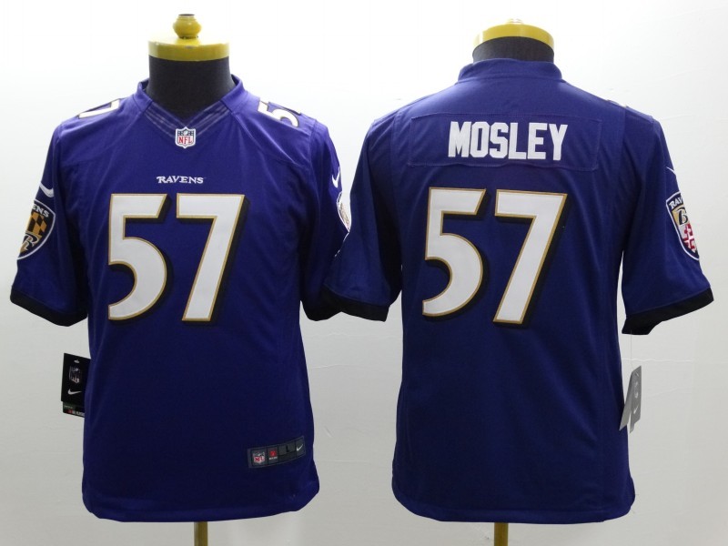 Nike Ravens 57 Mosley Purple Limited Jerseys