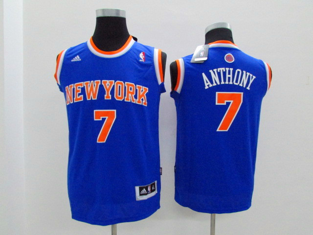 Knicks 7 Anthony Blue Youth Jersey