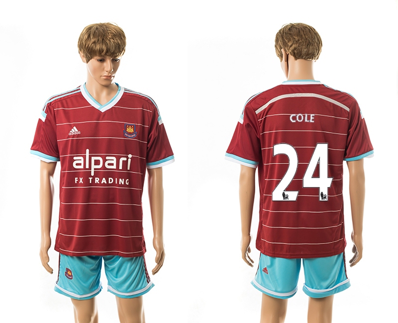 2014-15 West Ham United 24 Cole Home Jerseys