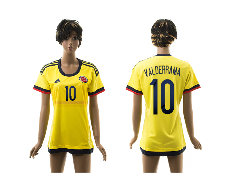 2015-16 Colombia 10 Valderrama Home Women Jersey