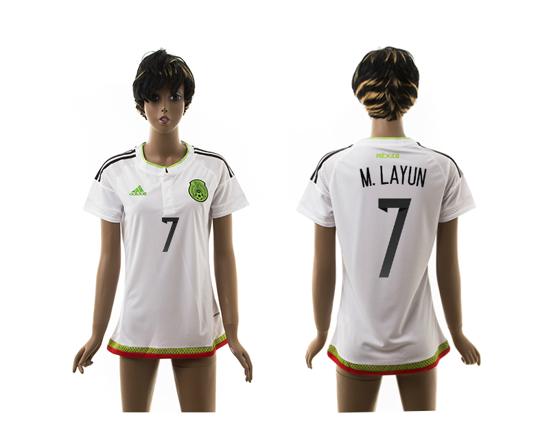 2015-16 Mexico 7 M.Layun Away Thailand Women Jersey