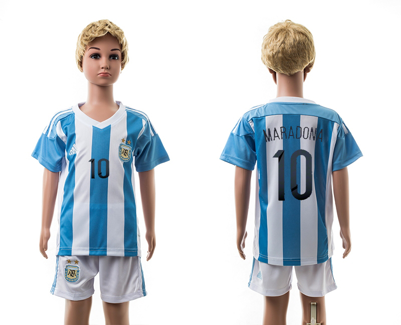 2015-16 Argentina 10 Maradona Home Youth Jersey 2015-16 Argentina 10 Maradona Home Youth Jersey