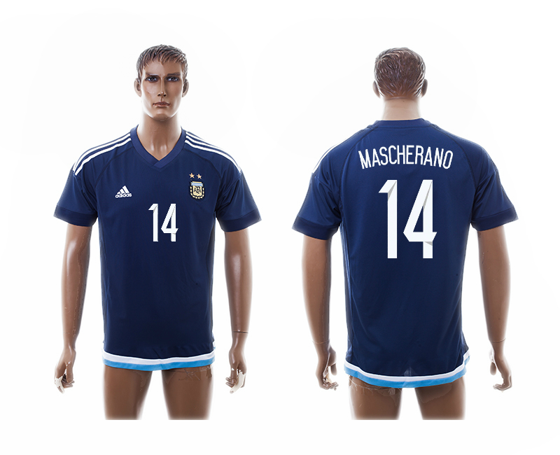 2015-16 Argentina 14 Mascherano Away Thailand Jersey