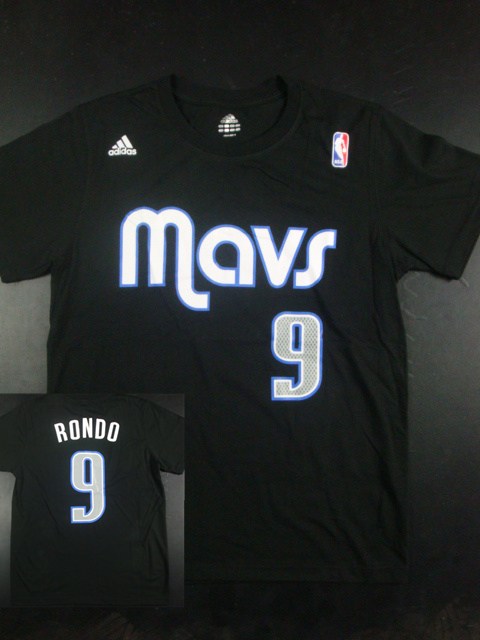 Mavericks 9 Rondo Name & Number Black T-Shirt - Click Image to Close