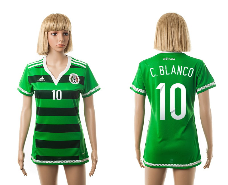 Mexico 10 C.Blanco Home 2015 FIFA Women's World Cup Jersey