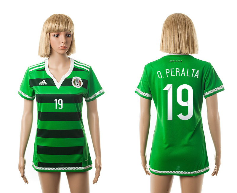 Mexico 19 O.Peralta Home 2015 FIFA Women's World Cup Jersey
