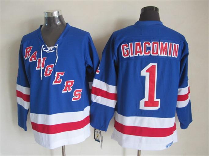 Rangers 1 Giacomin Blue CCM Jersey - Click Image to Close