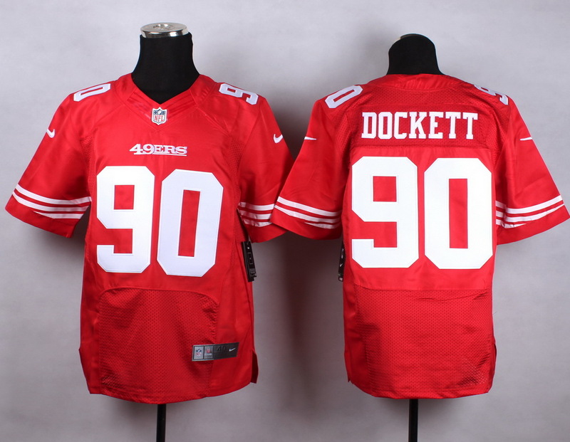 Nike 49ers 90 Dockett Red Elite Jersey
