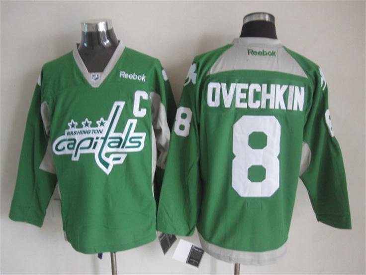 Capitals 8 Ovechkin Green Jerseys