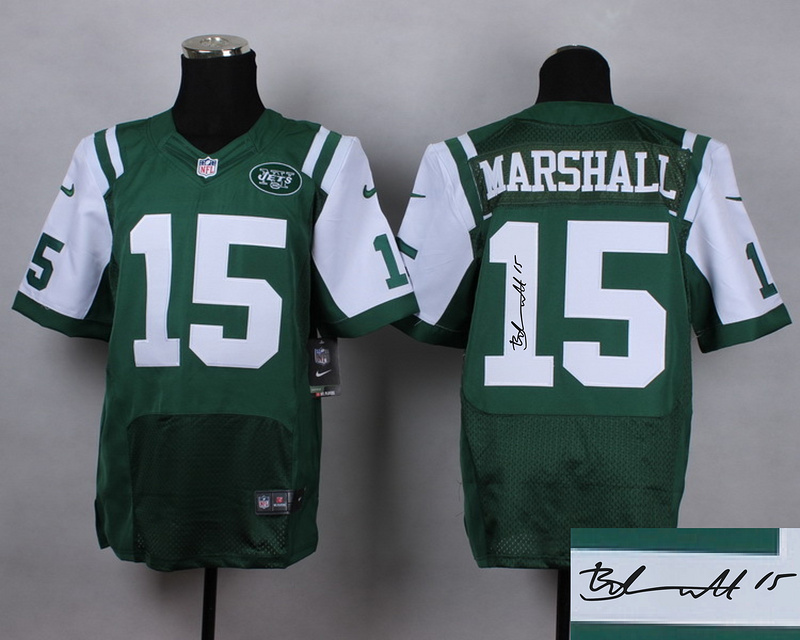 Nike Jets 15 Brandon Marshall Green Signature Edition Jerseys