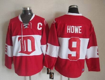 Red Wings 9 Howe Red Winter Classic Jerseys