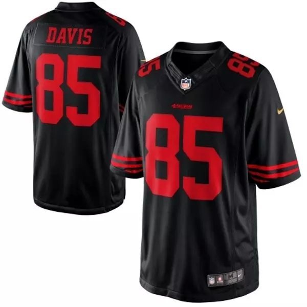 Nike 49ers 85 Vernon Davis Black Limited Jersey