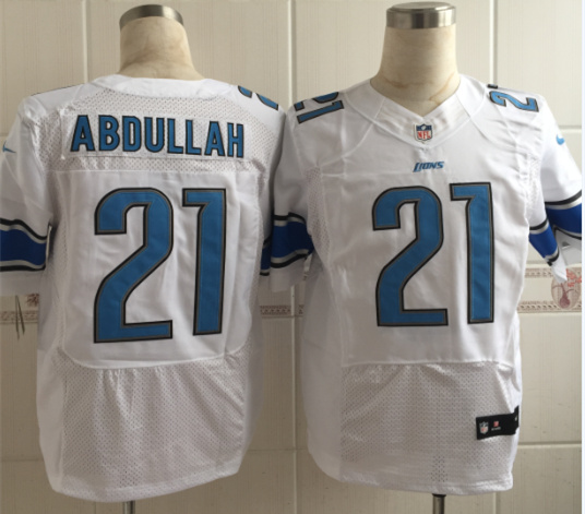 Nike Lions 21 Ameer Abdullah White Elite Jersey
