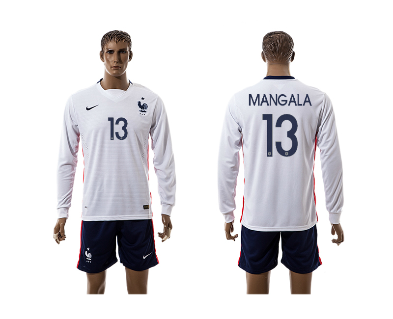 2015-16 France 13 Mangala Away Long Sleeve Jersey
