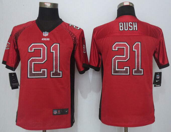 Nike 49ers 21 Reggie Bush Drift Fashion Red Youth Jersey