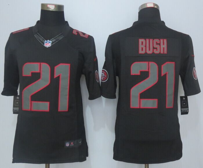 Nike 49ers 21 Reggie Bush Impact Limited Black Jersey