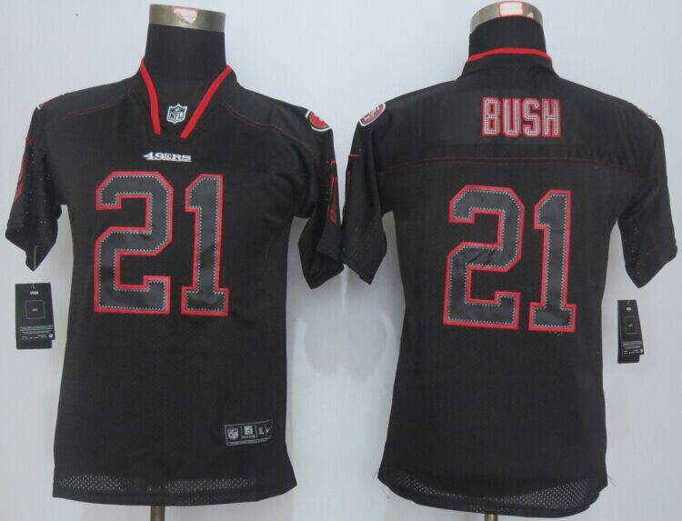 Nike 49ers 21 Reggie Bush Lights Out Black Youth Jersey