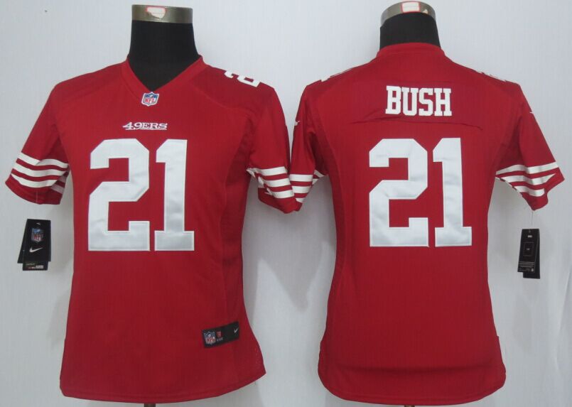 Nike 49ers 21 Reggie Bush Red Women Game Jersey