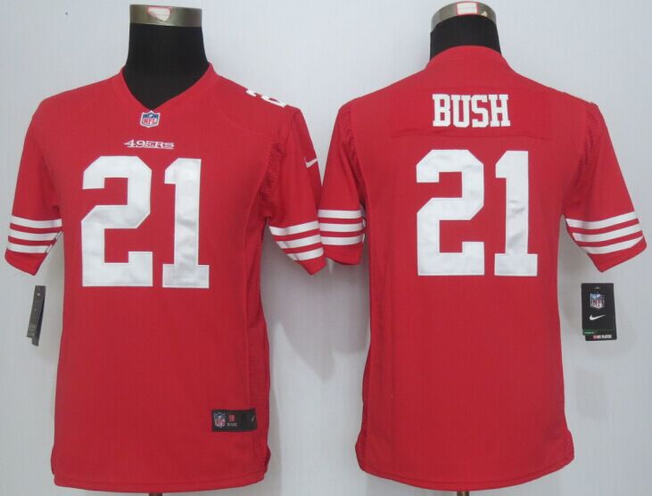Nike 49ers 21 Reggie Bush Red Youth Game Jersey