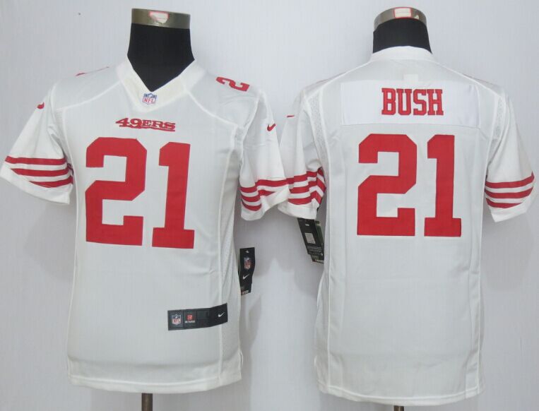 Nike 49ers 21 Reggie Bush White Youth Game Jersey