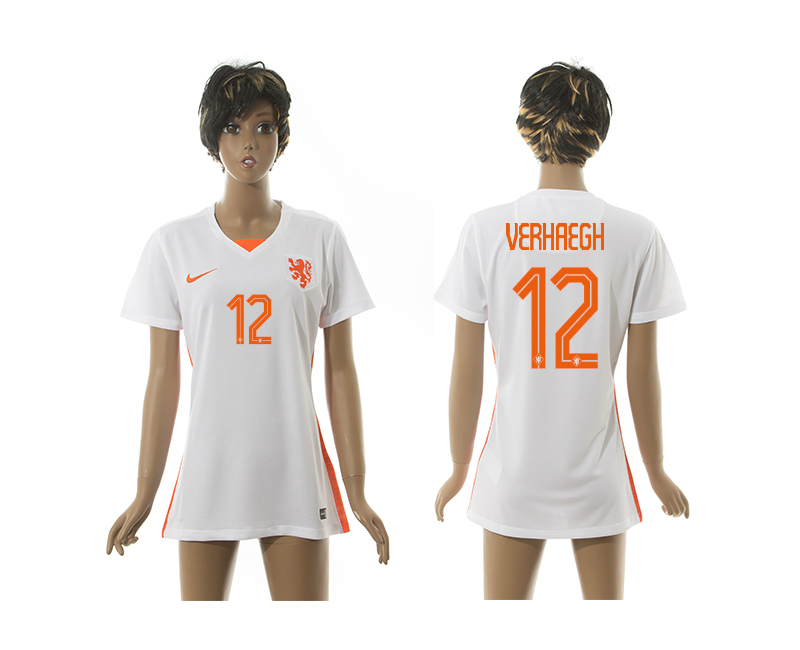 2015-16 Netherlands 12 Verhaegh Away Women Jersey