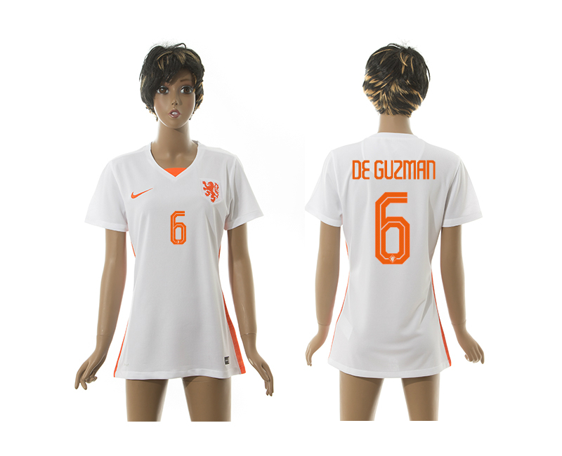 2015-16 Netherlands 6 De Guzman Away Women Jersey