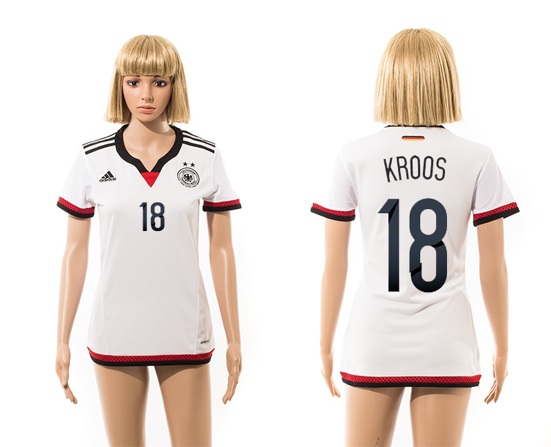 Germany 18 Kroos Home 2015 FIFA Women's World Cup Jersey