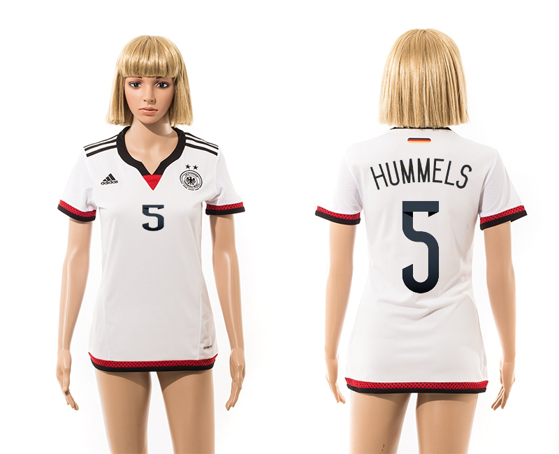 Germany 5 Hummels Home 2015 FIFA Women's World Cup Jersey