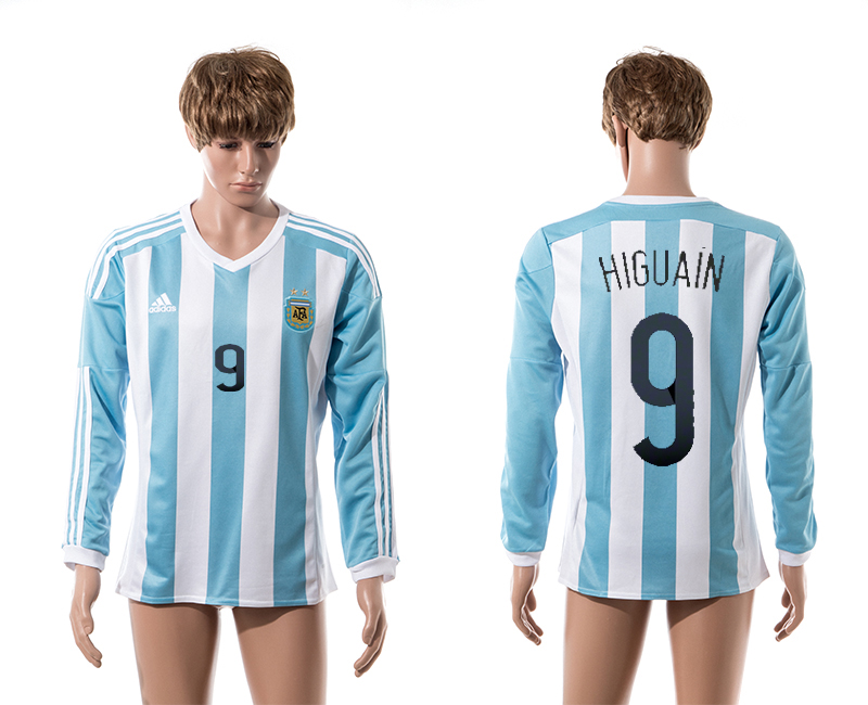 2015-16 Argentina 9 Higuain Home Long Sleeve Thailand Jersey