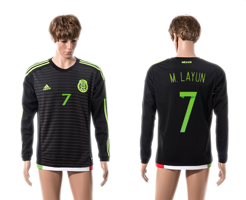 2015-16 Mexico 7 M.Layun Home Long Sleeve Thailand Jersey 2015-16 Mexico 7 M.Layun Home Long Sleeve Thailand Jersey