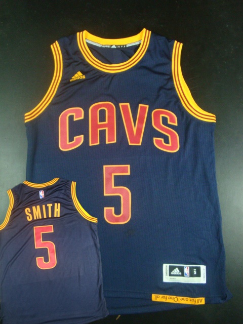 Cavaliers 5 J.R.Smith Blue 2014-15 Hot Printed New Rev 30 Jersey