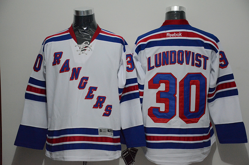 Rangers 30 Lundqvist White Reebok Jersey