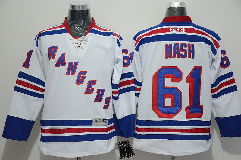Rangers 61 Nash White Reebok Jersey
