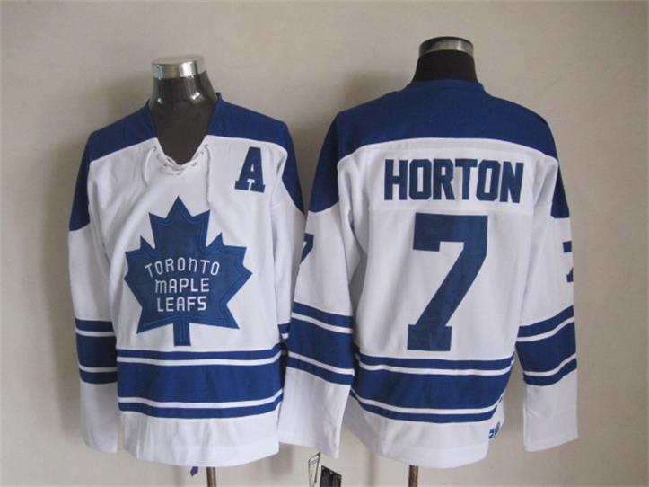 Maple Leafs 7 Horton White A Patch CCM Jersey