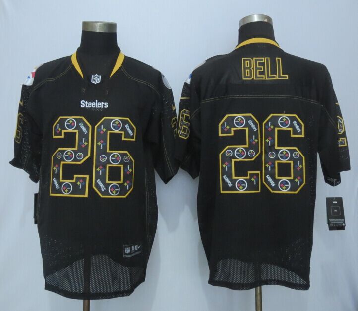 Nike Steelers 26 Bell Lights Out Black Elite New Jersey