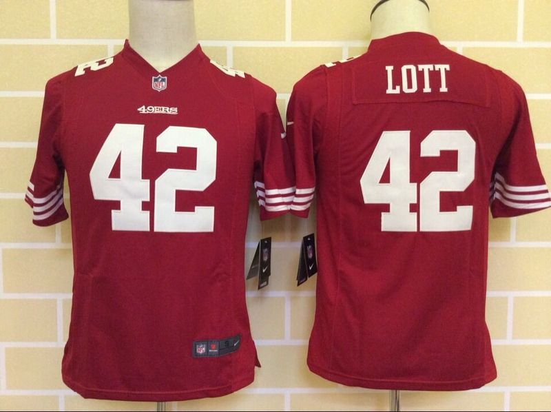 Nike 49ers 42 Lott Red Youth Game Jersey