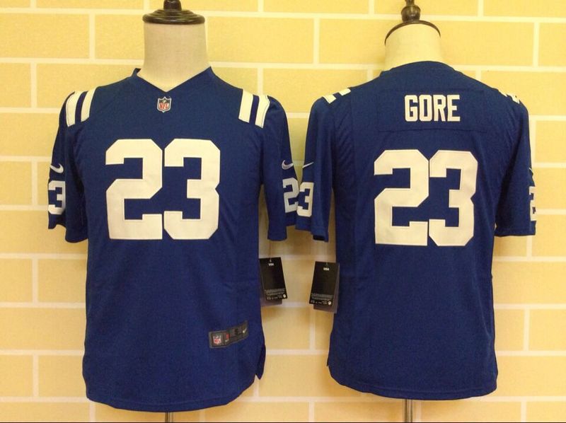 Nike Colts 23 Gore Blue Youth Game Jersey - Click Image to Close