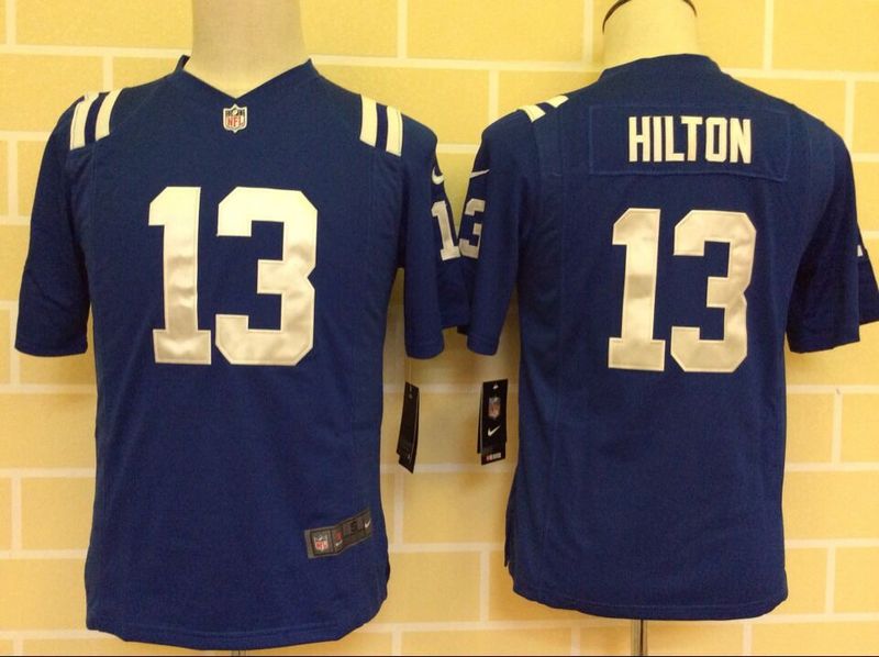 Nike Colts 13 Hilton Blue Youth Game Jersey